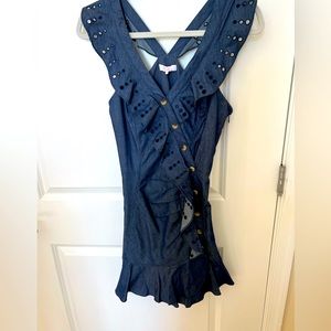Parker ruffle denim colored dress.